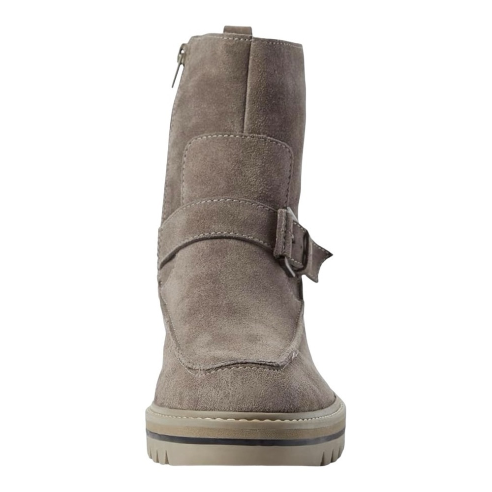 Bernardo “Sonja” Suede Lug Sole Ankle Boots | Size 8.5 | Taupe Moto Booties New - Picture 5 of 8